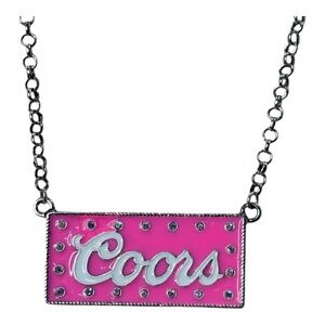 Coors Pink Necklace Rhinestone‎ Accent Beer Lover Gift Jewelry 18"